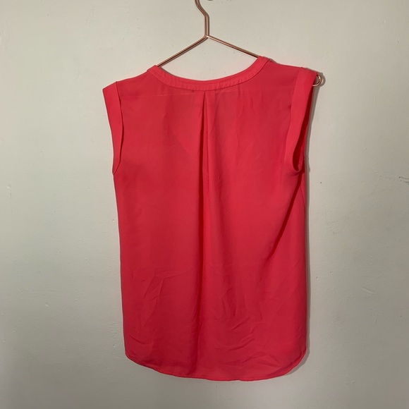 Jcrew | coral notched neck blouse office spring casual size 0 - Picture 2 of 5